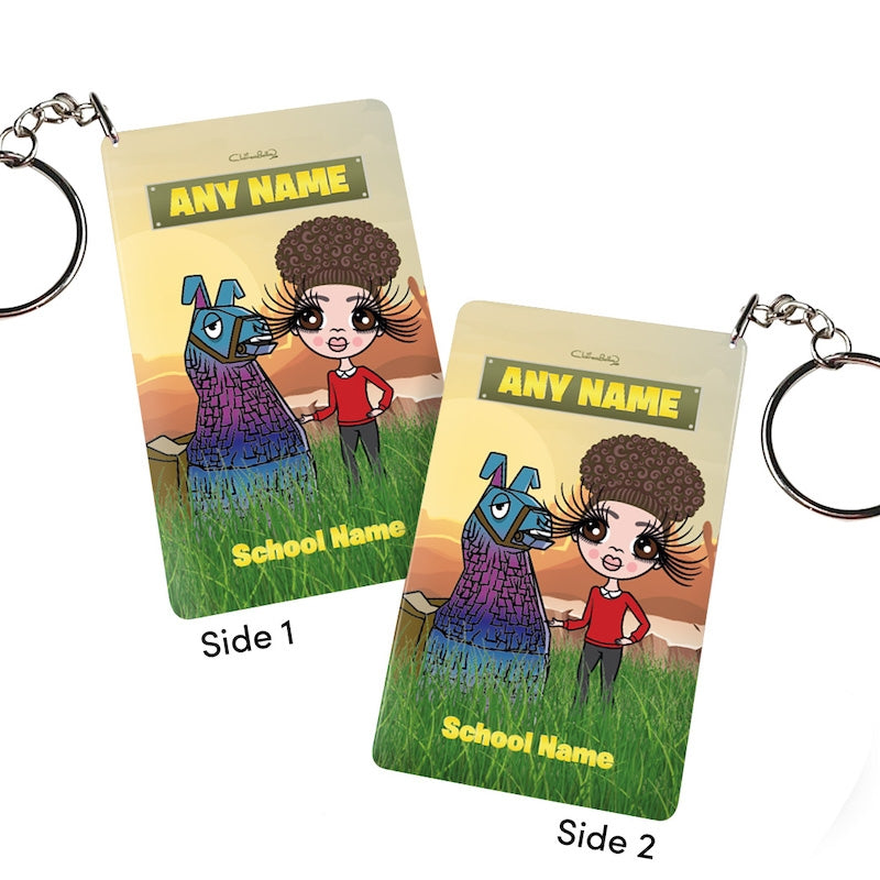 ClaireaBella Girls Personalised Llama Looting Keyring - Image 2