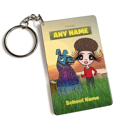 ClaireaBella Girls Personalised Llama Looting Keyring - Image 1