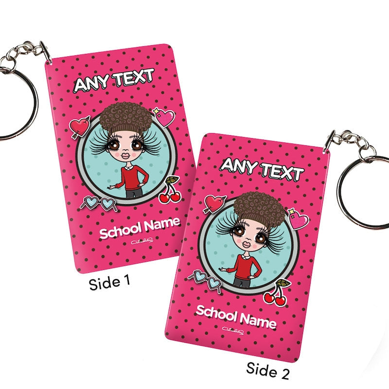 ClaireaBella Girls Personalised Polka Dots Keyring - Image 2