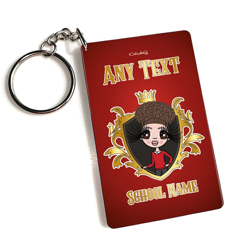 ClaireaBella Girls Personalised Royal Crest Keyring - Image 1