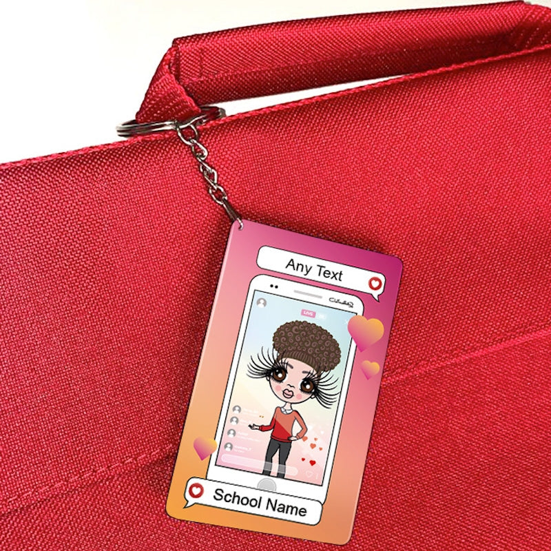 ClaireaBella Girls Personalised Social Likes Keyring - Image 3