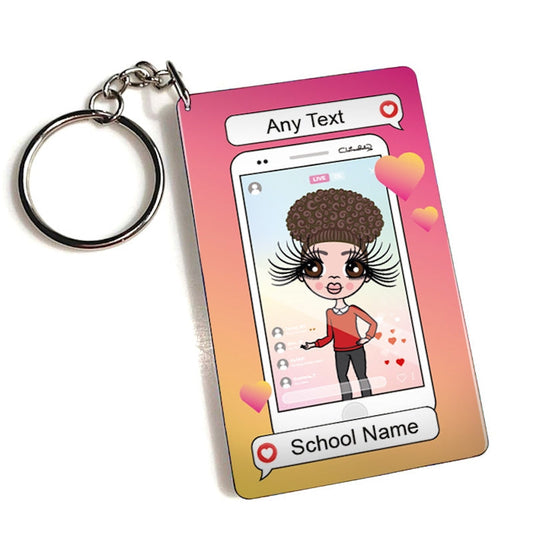 ClaireaBella Girls Personalised Social Likes Keyring - Image 1