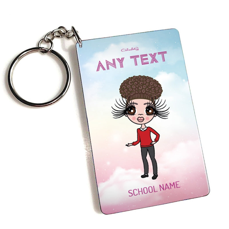 ClaireaBella Girls Personalised Unicorn Colours Keyring - Image 1