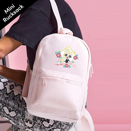 ClaireaBella Girls Personalised Floral Mini Rucksack - Image 1