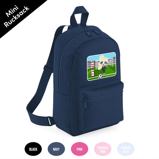 ClaireaBella Girls Personalised Football Mini Rucksack - Image 1