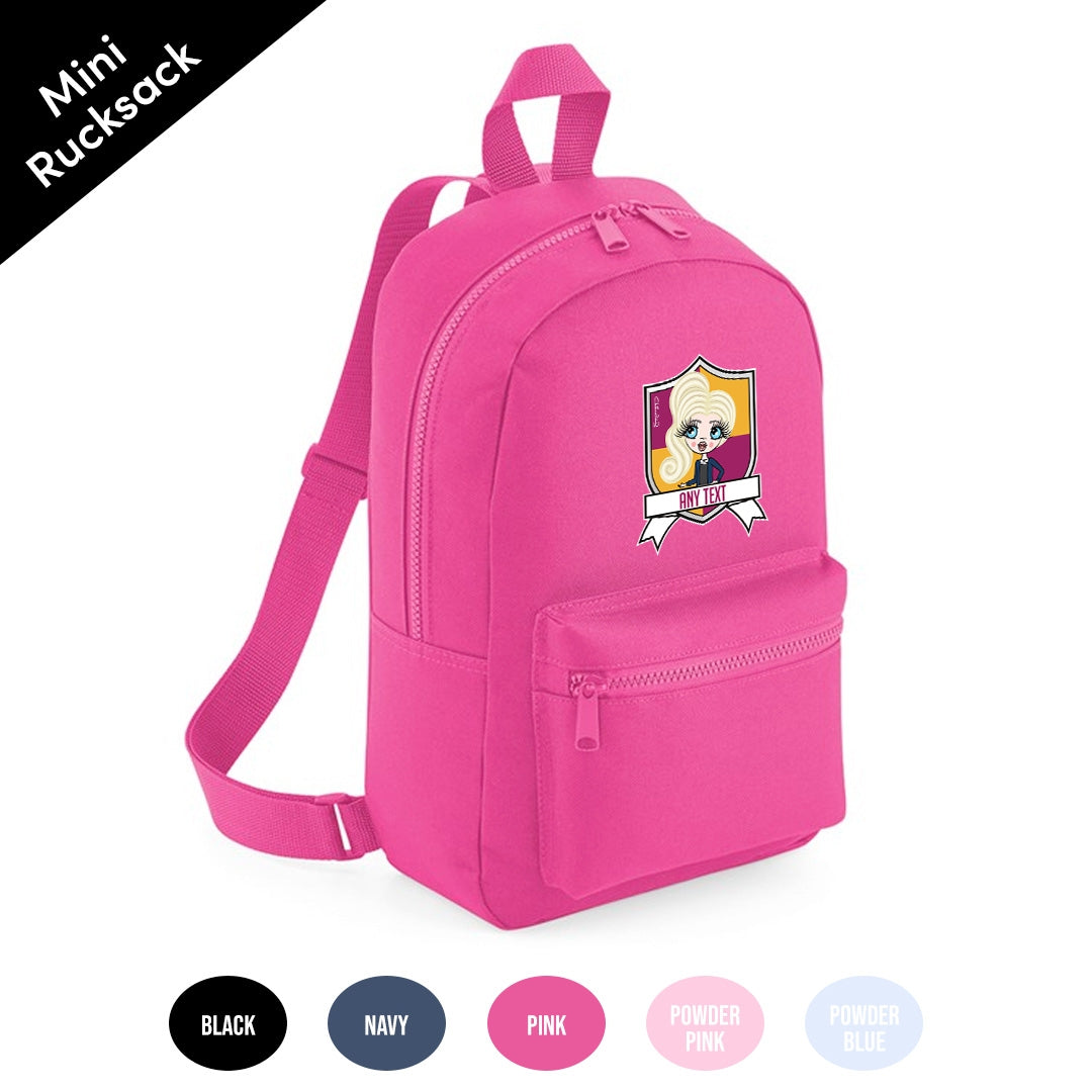 ClaireaBella Girls Personalised Shield Mini Rucksack - Image 3