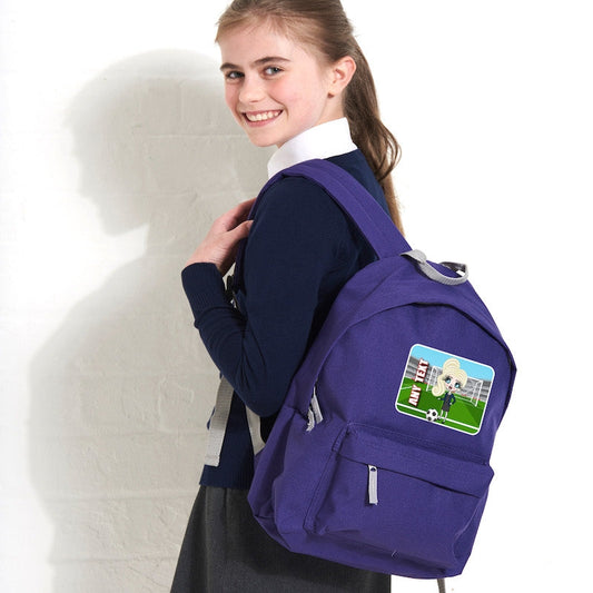 ClaireaBella Girls Personalised Football Rucksack - Image 1