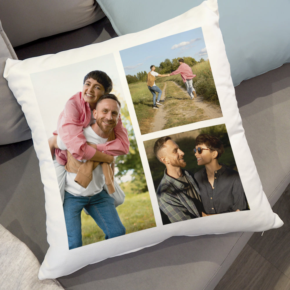 Three Photo Upload Cushion