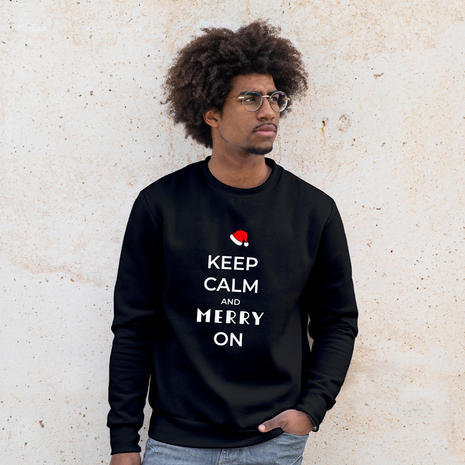 'Keep Calm and Merry On' Sweatshirt - Custom Gifts 