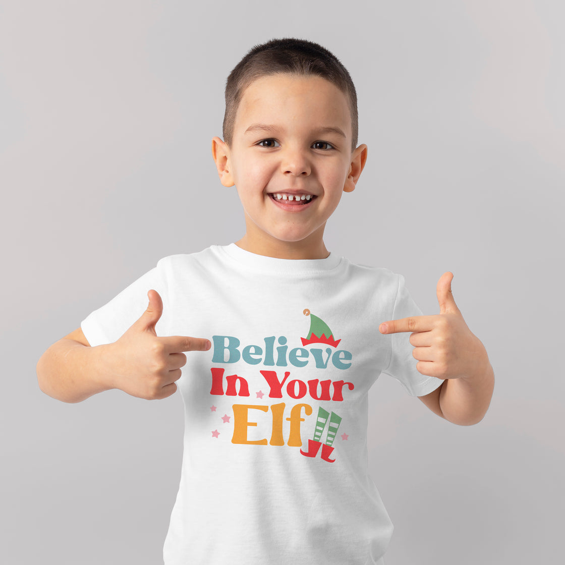 'Believe in Your Elf' Kids T-Shirt - Custom Gifts 
