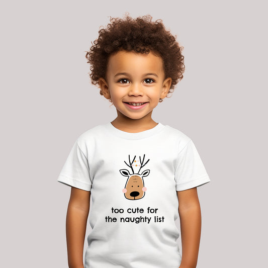 'To Cute foe the Naughty List' Kids T-Shirt - Custom Gifts 