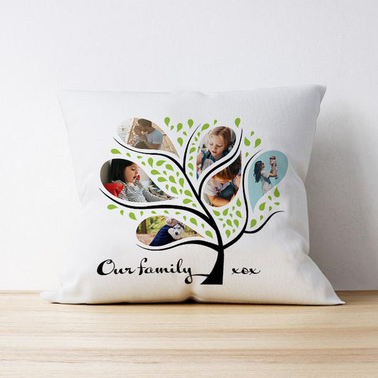 Six Photo Upload Cushion - Our Family Tree