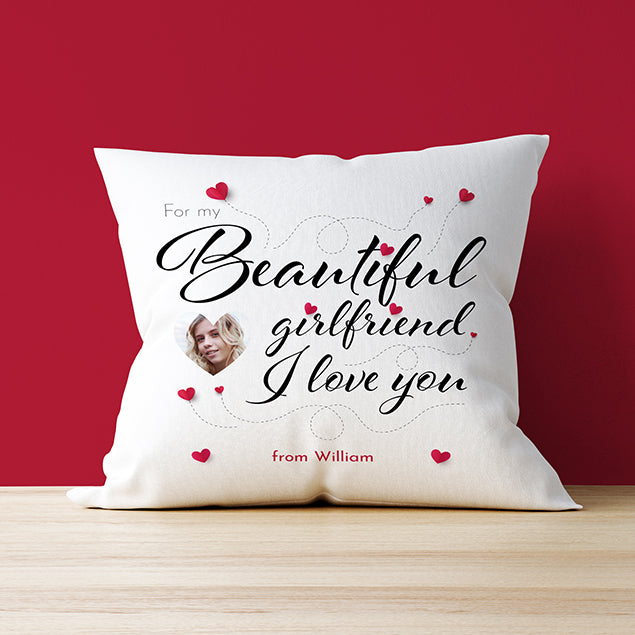 Photo Upload Cushion - Girlfriend Heart