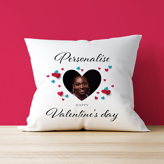 Photo Upload Cushion - Happy Valentines Heart