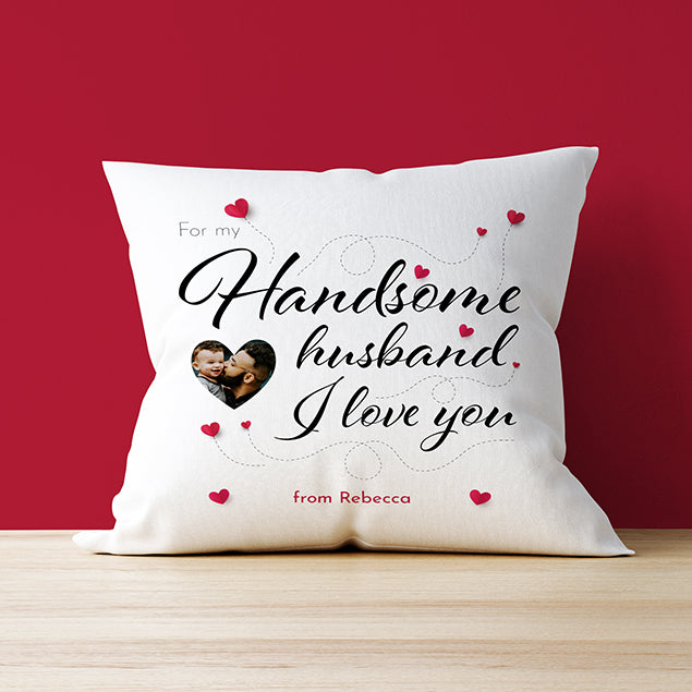 Photo Upload Cushion - Husband Heart