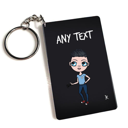 Jnr Boys Personalised Black Keyring - Image 2