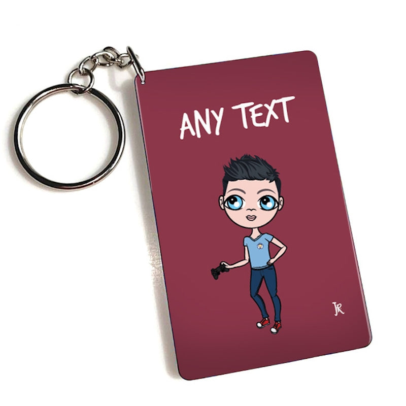 Jnr Boys Personalised Burgundy Keyring - Image 2