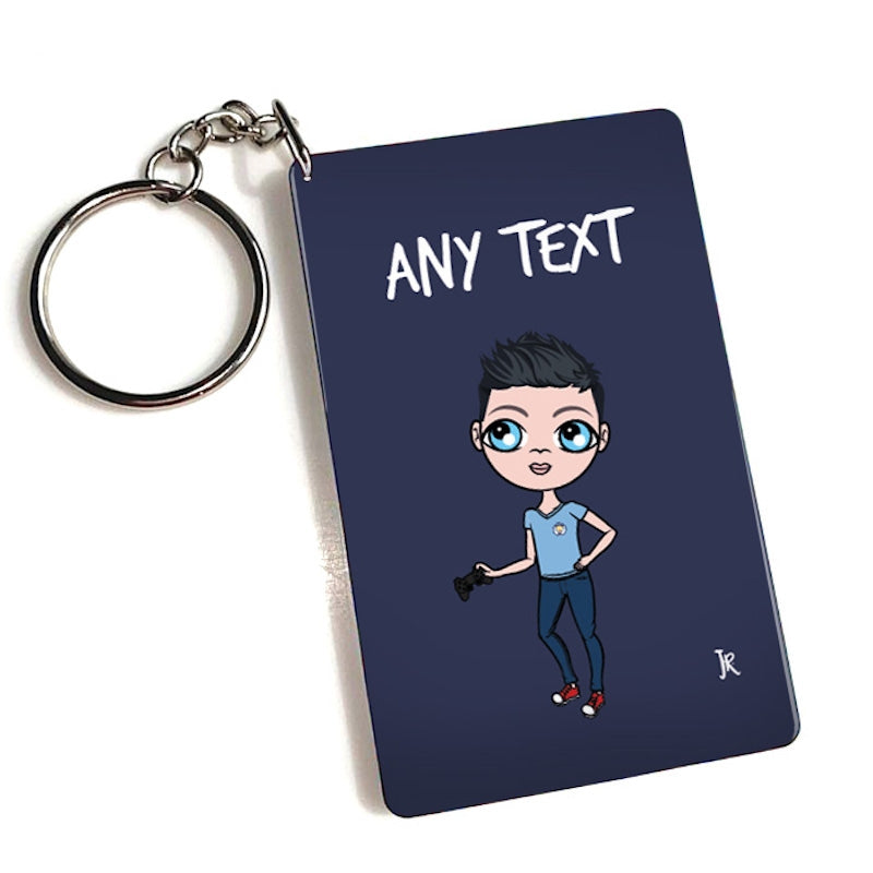 Jnr Boys Personalised Navy Keyring - Image 2