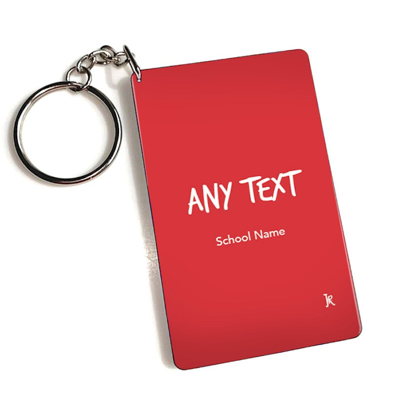 Jnr Boys Personalised Red Keyring - Image 2