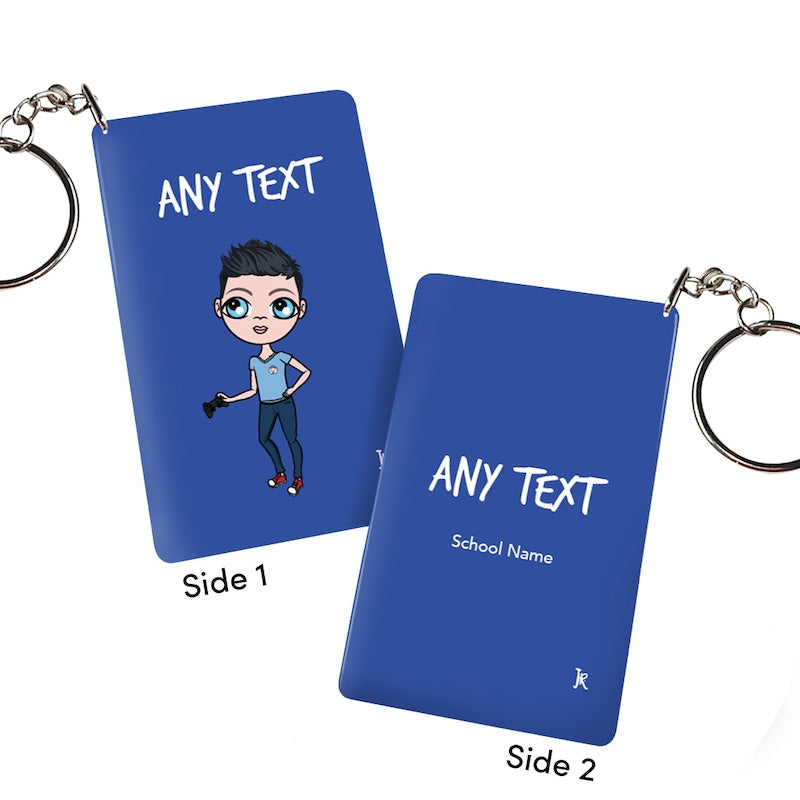 Jnr Boys Personalised Blue Keyring - Image 1