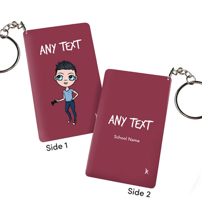 Jnr Boys Personalised Burgundy Keyring - Image 1