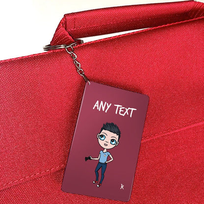 Jnr Boys Personalised Burgundy Keyring - Image 3