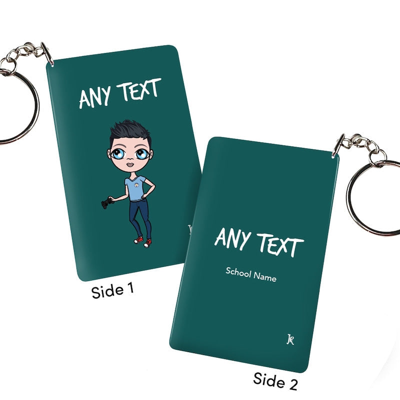 Jnr Boys Personalised Green Keyring - Image 1