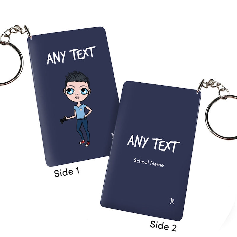 Jnr Boys Personalised Navy Keyring - Image 1