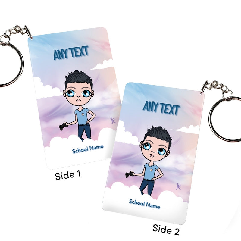 Jnr Boys Personalised Clouds Keyring - Image 2