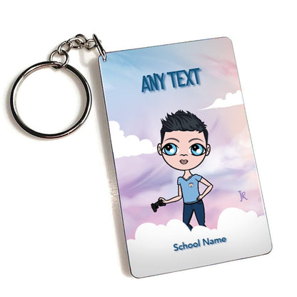 Jnr Boys Personalised Clouds Keyring - Image 1