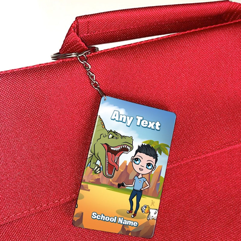 Jnr Boys Personalised Dinosaur Land Keyring - Image 3