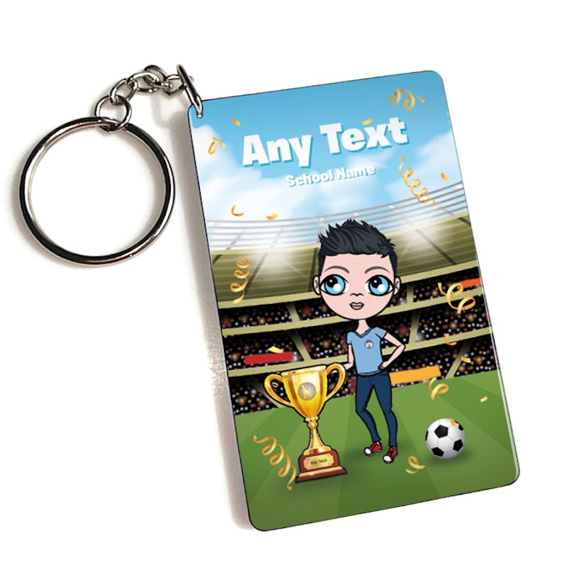 Jnr Boys Personalised Football Champ Keyring - Image 1