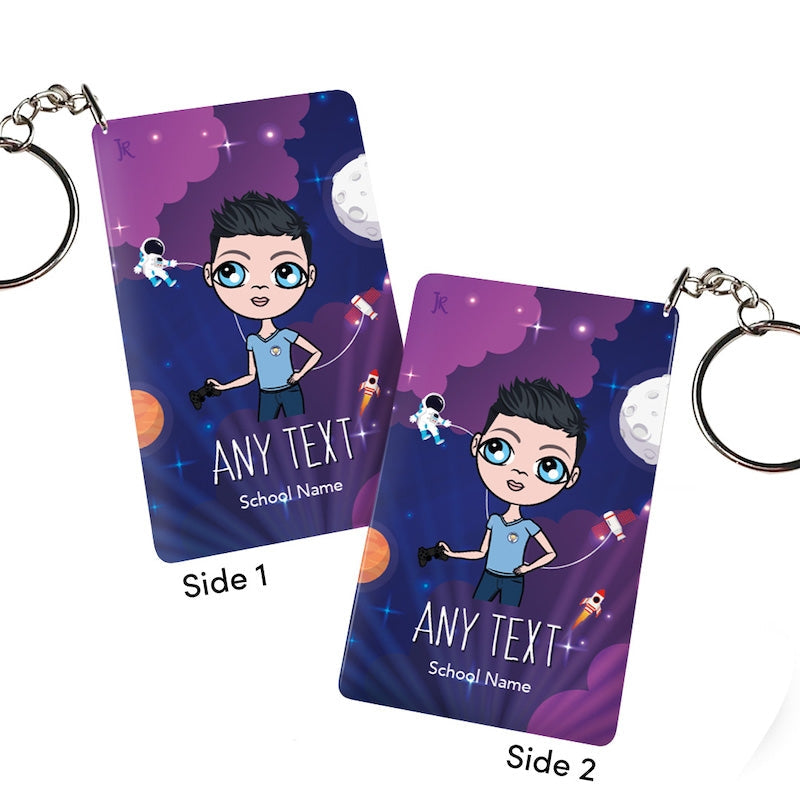 Jnr Boys Personalised Galaxy Keyring - Image 2