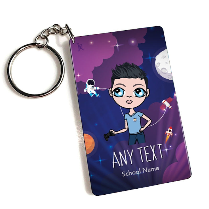 Jnr Boys Personalised Galaxy Keyring - Image 1