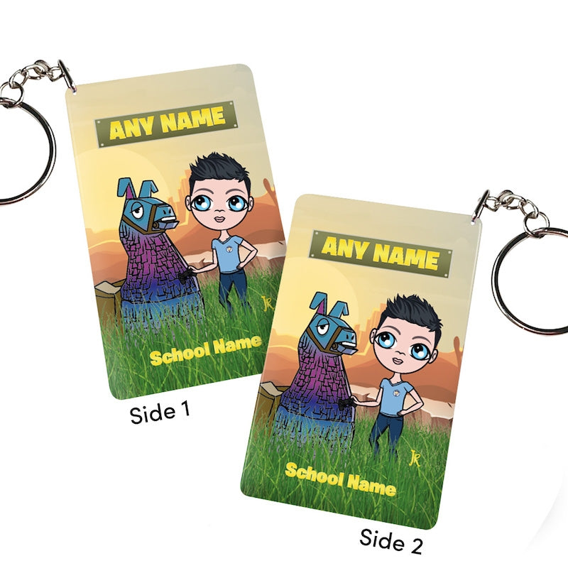 Jnr Boys Personalised Llama Looting Keyring - Image 2