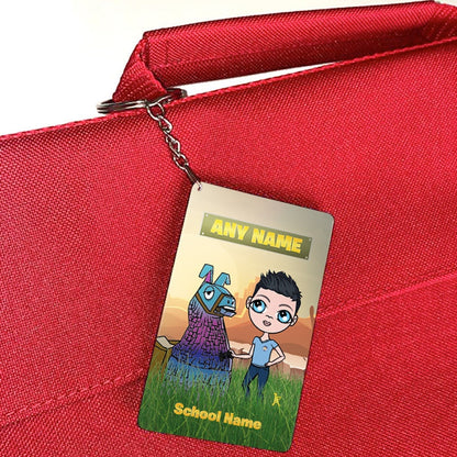 Jnr Boys Personalised Llama Looting Keyring - Image 3