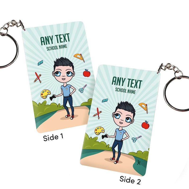 Jnr Boys Personalised Path To School Keyring - Image 2