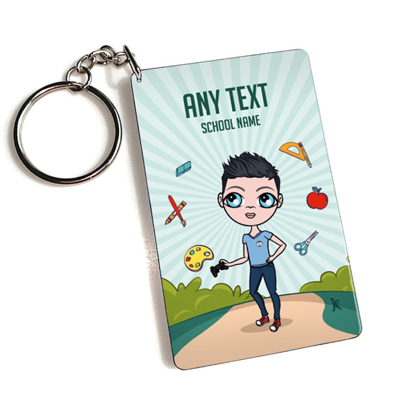 Jnr Boys Personalised Path To School Keyring - Image 1