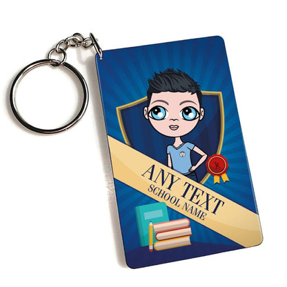 Jnr Boys Personalised School Name Keyring - Image 1