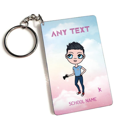 Jnr Boys Personalised Unicorn Colours Keyring - Image 1