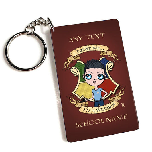 Jnr Boys Personalised Wizard Keyring - Image 1