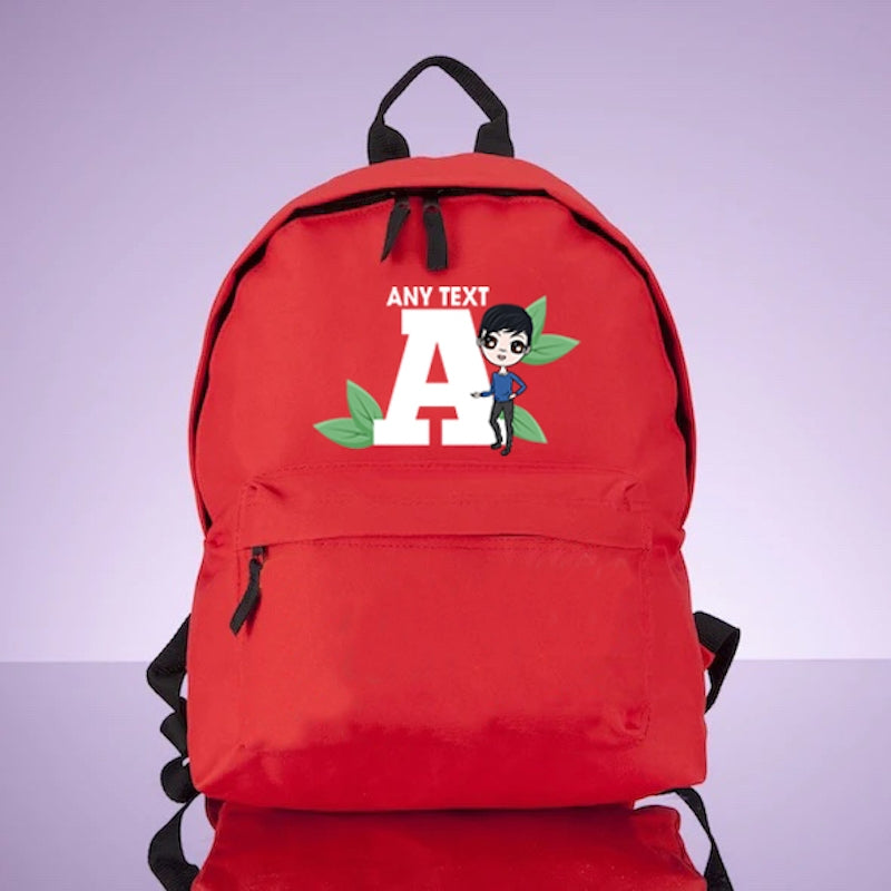 Jnr Boys Personalised Initial Leaf Rucksack - Image 4