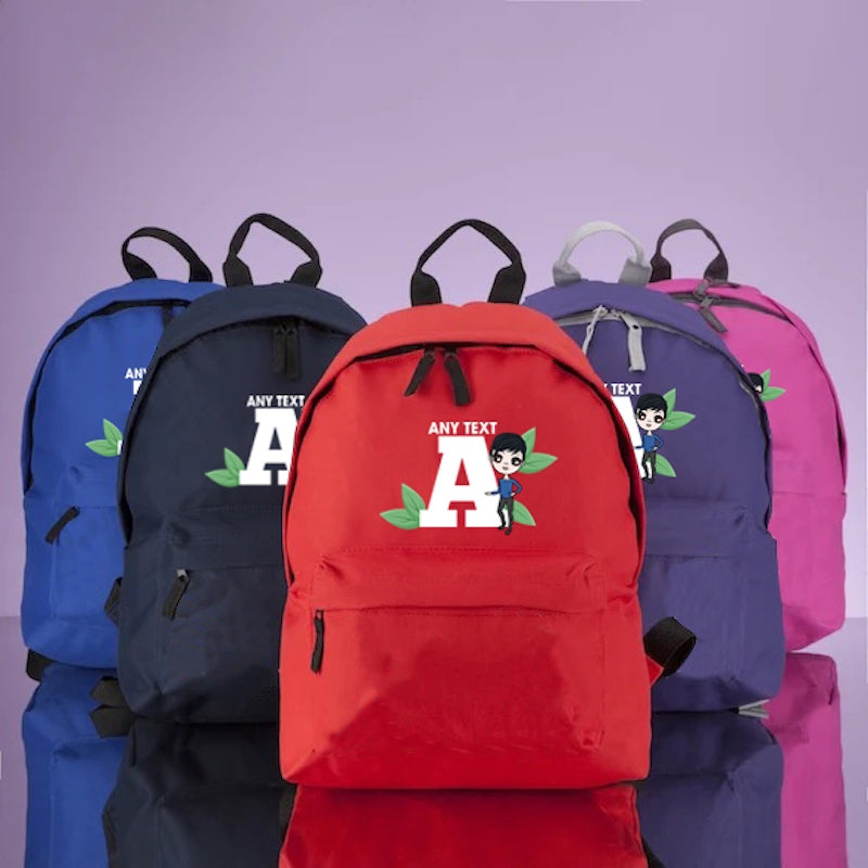 Jnr Boys Personalised Initial Leaf Rucksack - Image 3