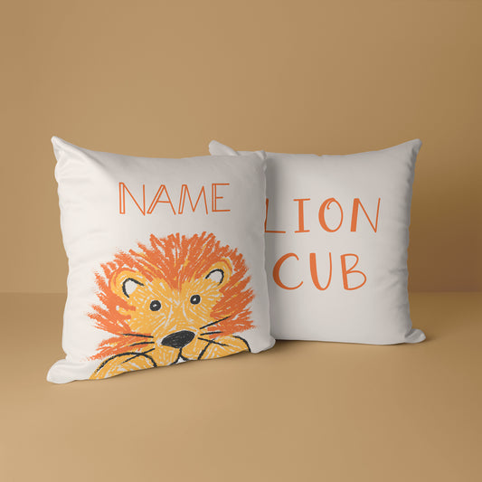 Personalised Childrens Cushion - Lion Cub