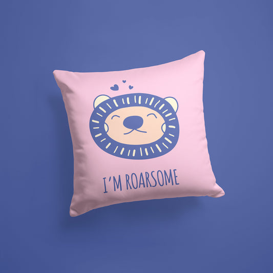 Roarsome Childrens Cushion - Pink