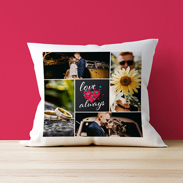 Four Photo Upload Cushion - Love Always