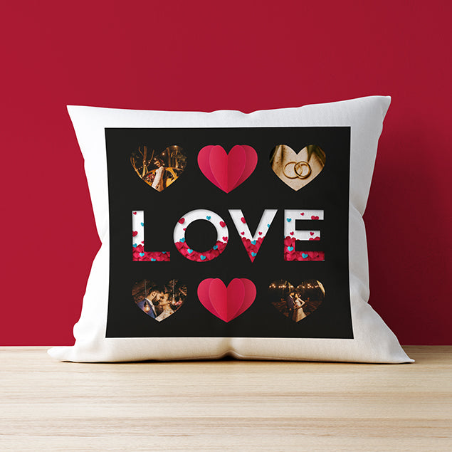 Photo Upload Cushion - Love Four Heart