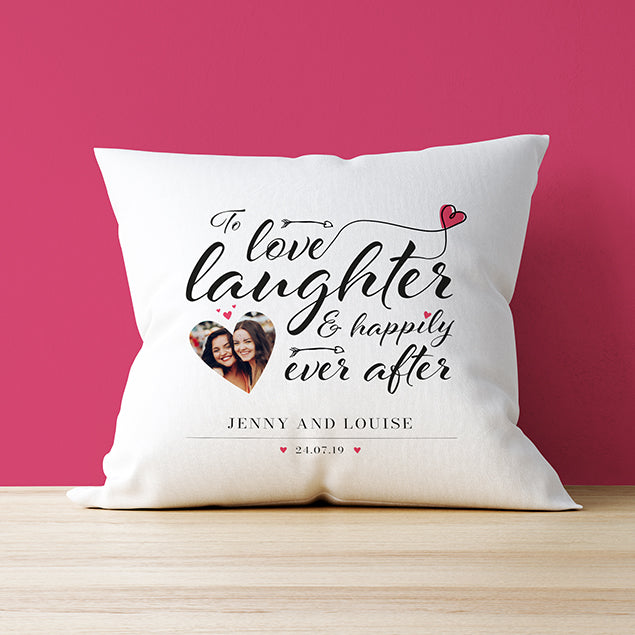 Photo Upload Cushion - Love Laughter
