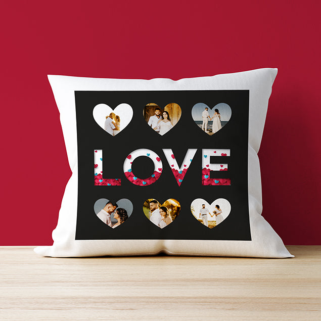 Photo Upload Cushion - Love Six Heart