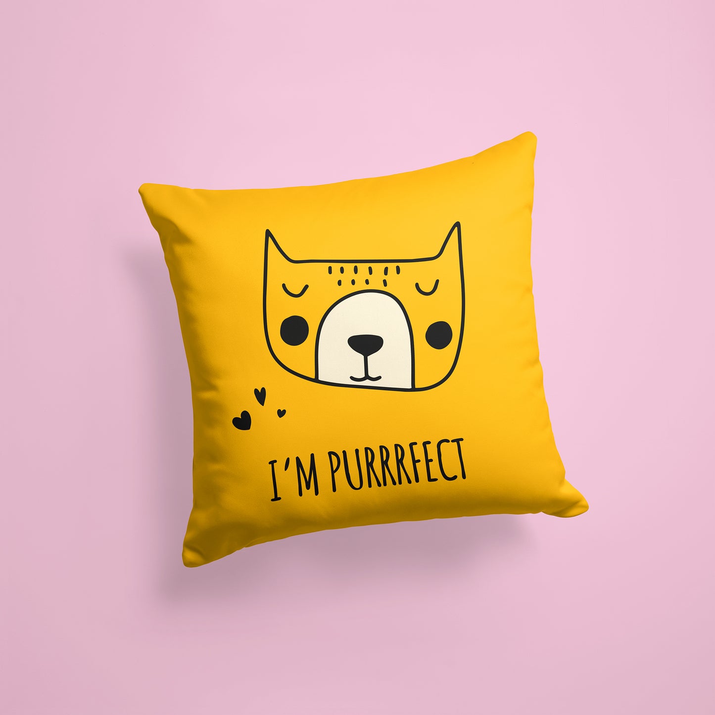 Purrrfect Childrens Cushion - Orange